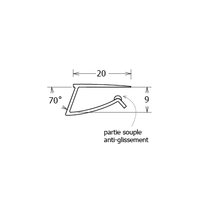 Pince inclinée pour tablette de 6 à 10 mm